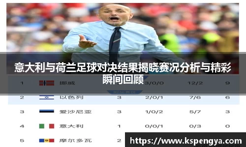 意大利与荷兰足球对决结果揭晓赛况分析与精彩瞬间回顾